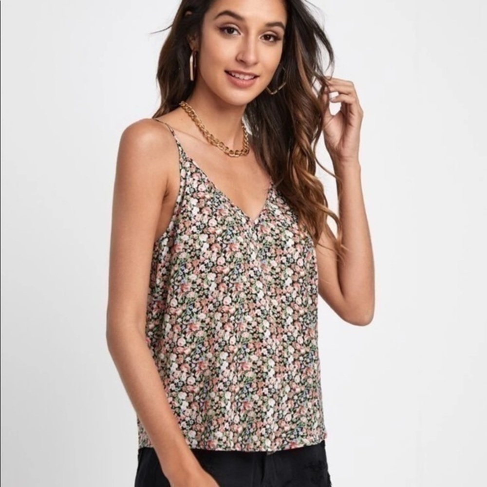 Floral Spaghetti‎ Strap Adjustable Cami Small